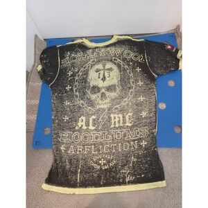 Affliction Men's Multi T-shirt Large Hollywood Hoodlum Custom Live Fast Distress